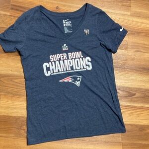 Nike New England Patriots Super Bowl LI (51) Champions Women's V-Neck T-Shirt.